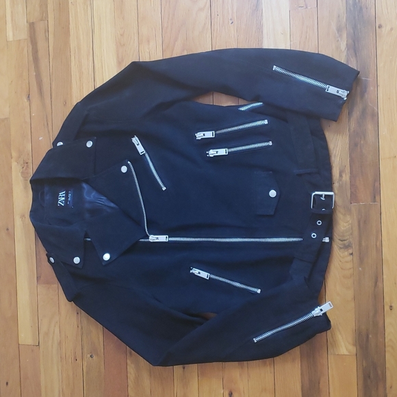ZARA Suede Jacket with zippers - Picture 2 of 4